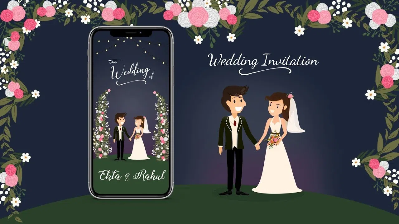 couple-on-mobile-wedding-invitation